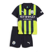 Camiseta Manchester City Segunda Equipación Replica 2024-25 para niños mangas cortas (+ Pantalones cortos)